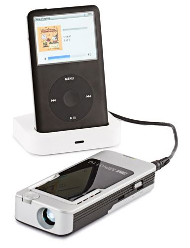 iPod Docked to MiniProjector